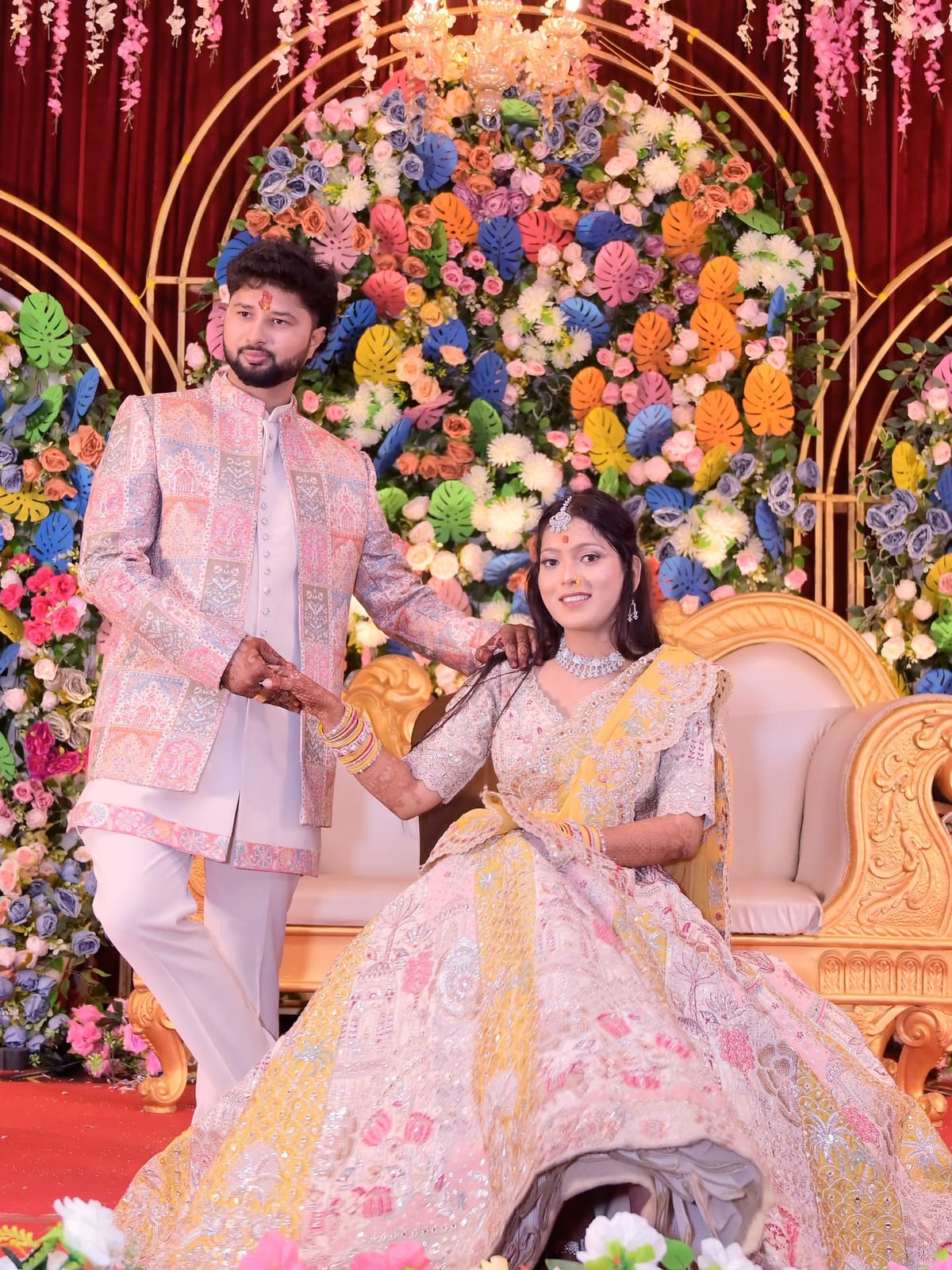 Engagement couple on stage